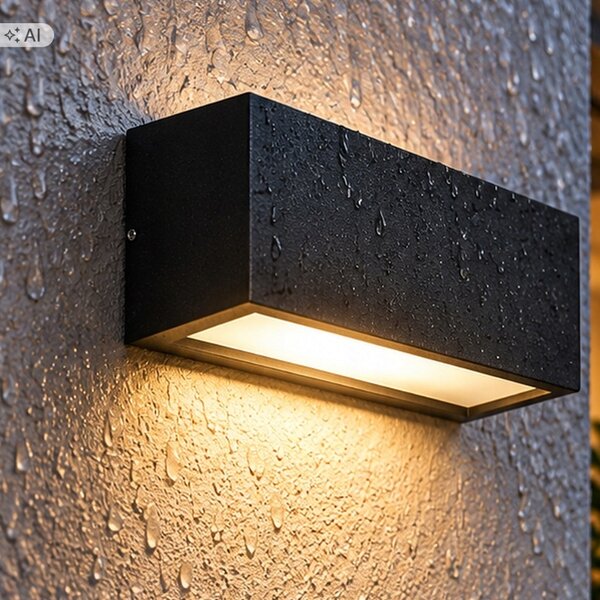 Venkovní nástěnné svítidlo Polux TOKIO černé E27 12W IP54