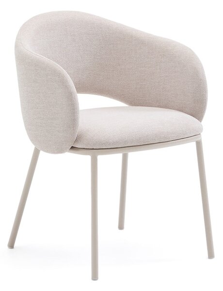 Krémové čalouněné jídelní křeslo Maina – Kave Home