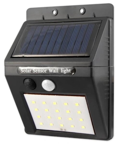 LED Solární nástěnné svítidlo se senzorem a externím panelem LED/0,55W/3,7V IP44