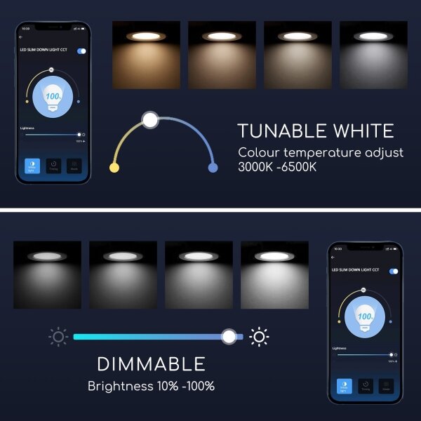 Aigostar - LED Stmívatelné podhledové svítidlo 18W/230V pr. 22 cm Wi-Fi
