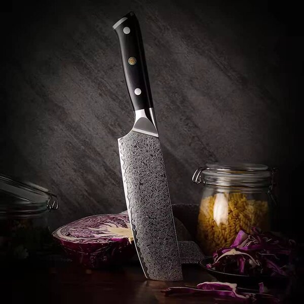 Japonský nůž nakiri z damaškové oceli SaKuRo G10 17 cm