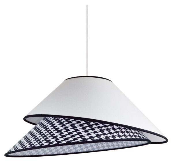 Duolla - Lustr na lanku COCO 1xE27/40W/230V pr. 50 cm bílá/černá