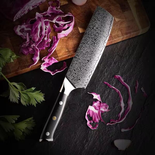 Japonský nůž nakiri z damaškové oceli SaKuRo G10 17 cm