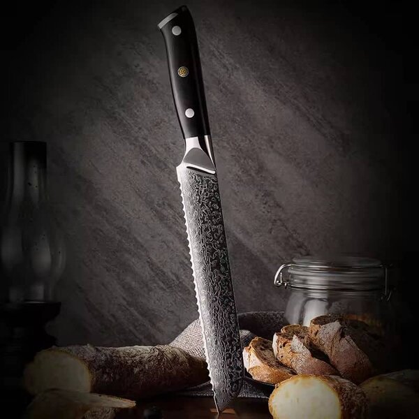 Nůž na pečivo z damaškové oceli SaKuRo G10 20,3 cm