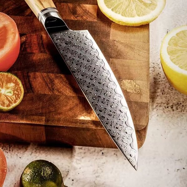 Víceučelový nůž z damaškové oceli SaKuRo Olive 12,7 cm