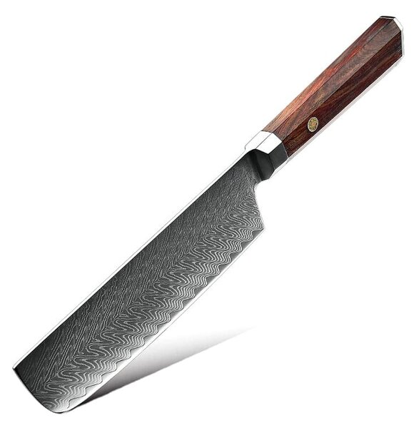 Nakiri nůž z damaškové oceli SaKuRo Palisandr 17,8 cm