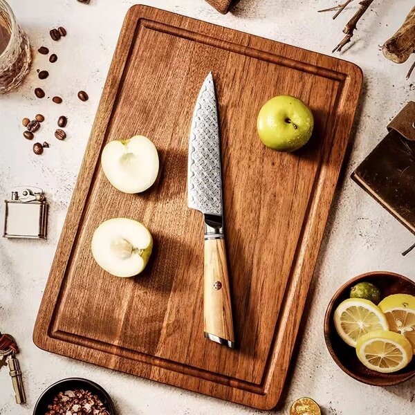 Víceučelový nůž z damaškové oceli SaKuRo Olive 12,7 cm