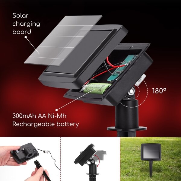 Aigostar - LED solární řetěz 10xLED/3,8 m IP44 studená bílá