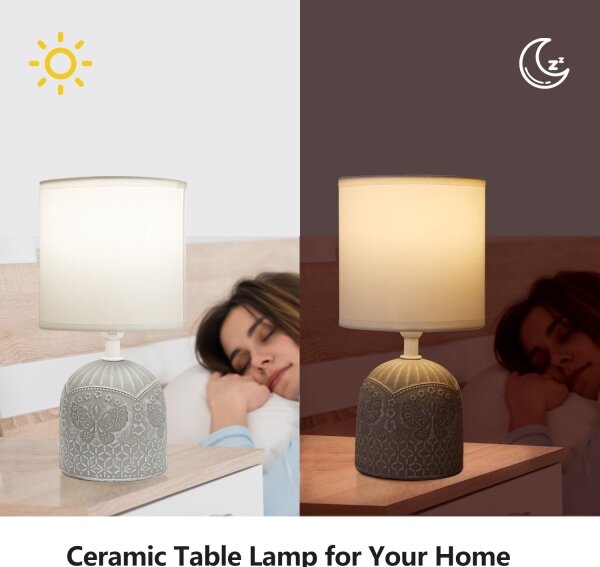Aigostar - Stolní lampa 1xE14/40W/230V šedá/bílá