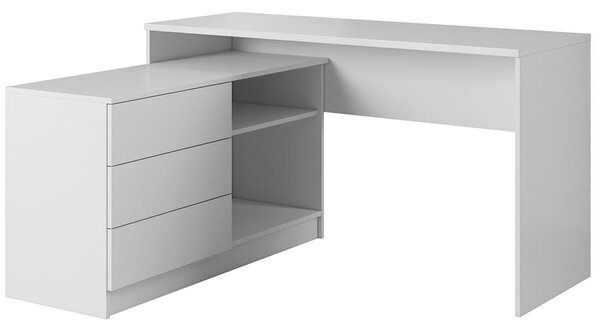 Psací stůl TEO + komoda | 138,2 cm | UNI provedení | bílá mat