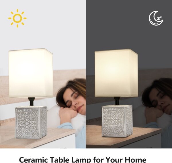 Aigostar - Stolní lampa 1xE14/40W/230V šedá/bílá