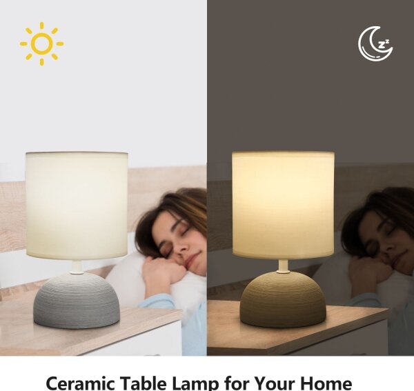 Aigostar - Stolní lampa 1xE14/40W/230V šedá/bílá