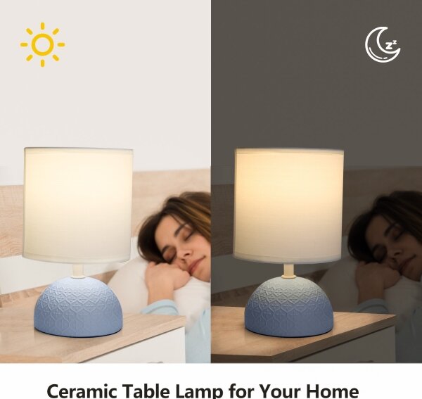 Aigostar - Stolní lampa 1xE14/40W/230V modrá/bílá