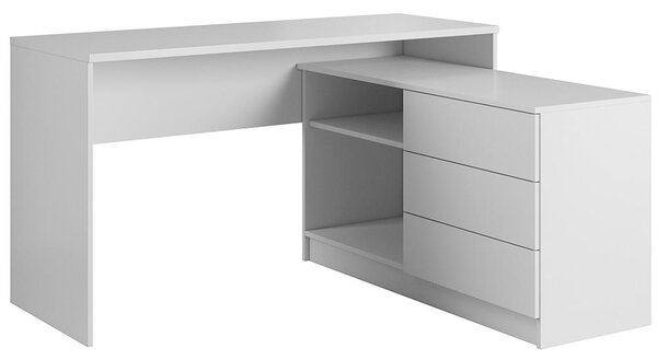 Psací stůl TEO + komoda | 138,2 cm | UNI provedení | bílá mat