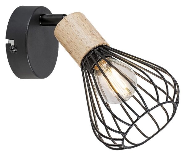 Rabalux 3147 - Nástěnné bodové svítidlo FARFALLE 1xE14/25W/230V černá/buk