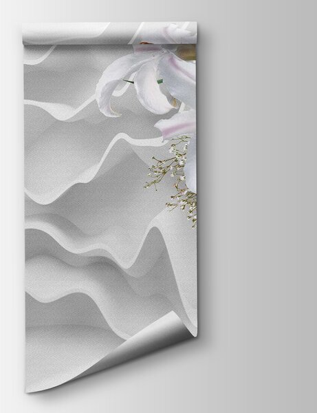 Fototapeta Bílé květinové aranžmá na bílém povrchu, 3D květinové fototapety, Populární fototapety, u60451 - Tapeko.co.cz