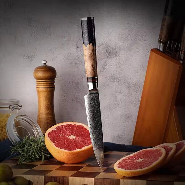 Víceúčelový nůž z damaškové oceli SaKuRo Honey 12,7 cm