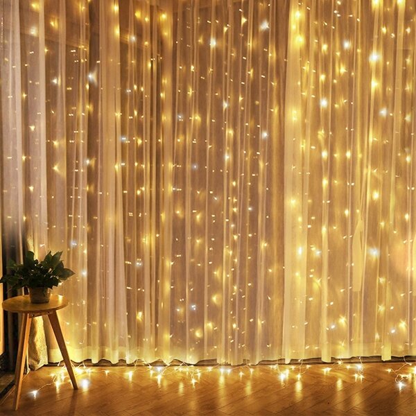 BRILAGI - LED Vánoční závěs 300xLED/8 funkcí/3xAA/USB 1,2m teplá bílá