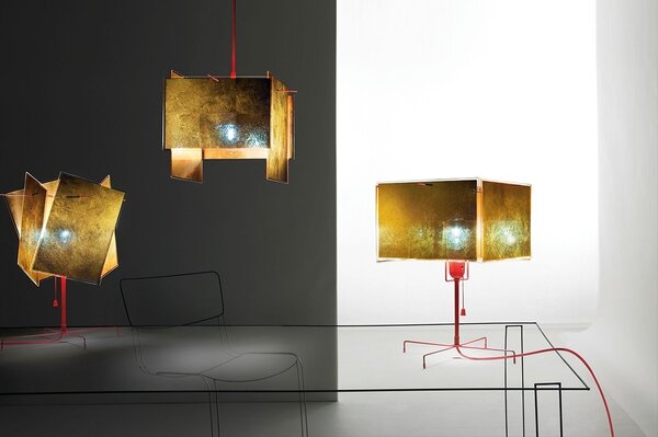 Ingo Maurer designová závěsná svítidla 24 Karat Blau M (rozšiřující díl pravý/levý)