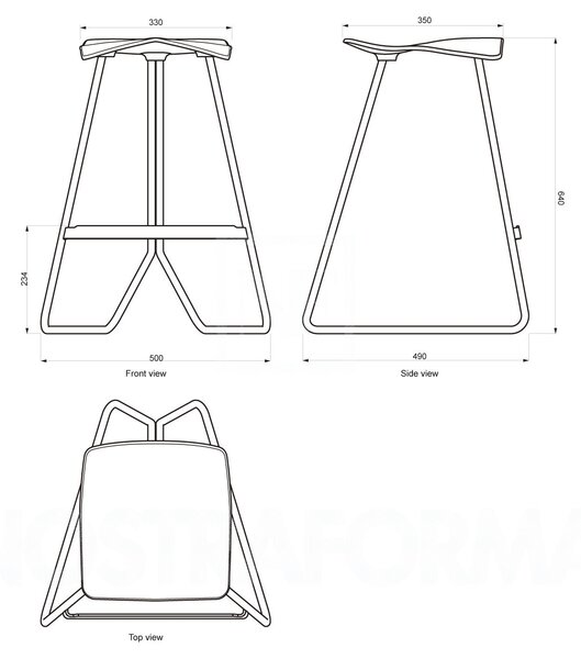 Classicon designové barové židle Triton (výška 65 cm)