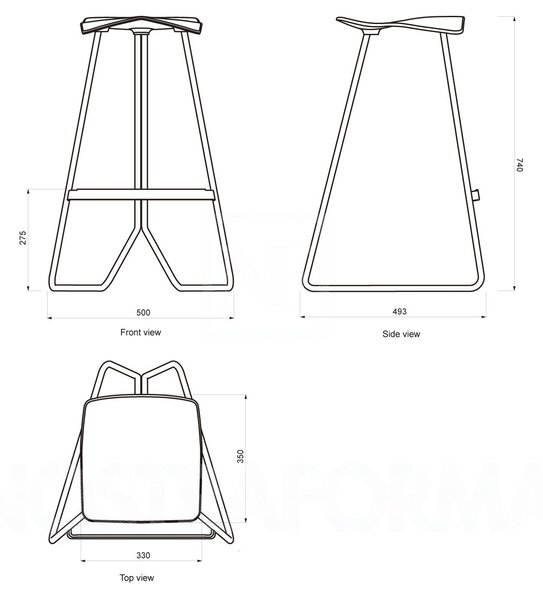 Classicon designové barové židle Triton (výška 65 cm)