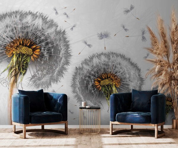 Fototapeta Pampelišky se rozptylují ve větru, Designové fototapety na zeď, Populární fototapety, u61442 - Tapeko.co.cz
