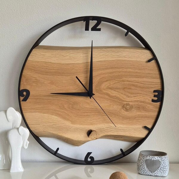 Dřevěné hodiny - Dubové hodiny s čísly 45cm (4504)