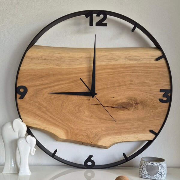 Dřevěné hodiny - Dubové hodiny s čísly 55cm (5002)