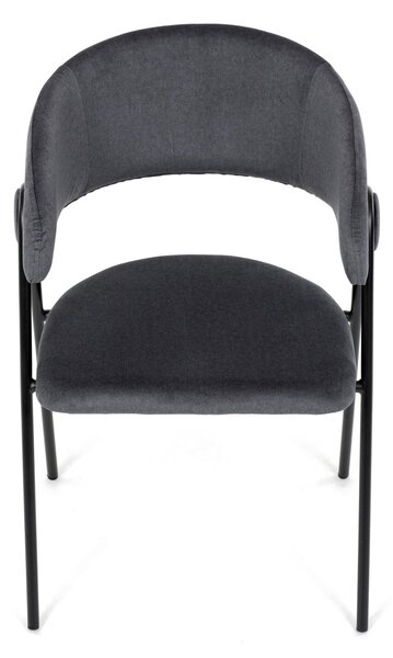 Vikio Židle jidelní šedá látka černá kovová noha AJZ126S
