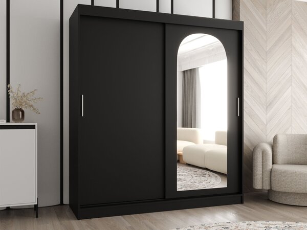 Šatní skříň Kreloin 180, Barva: černá, Zásuvky: Ano 5903211418709