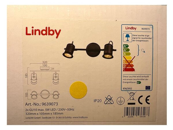 Lindby - Bodové svítidlo CANSU 2xGU10/5W/230V