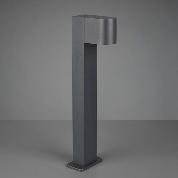 Trio Lighting Soklové světlo Roya, antracit, stmívatelný, Černá, Hliník, Moderní