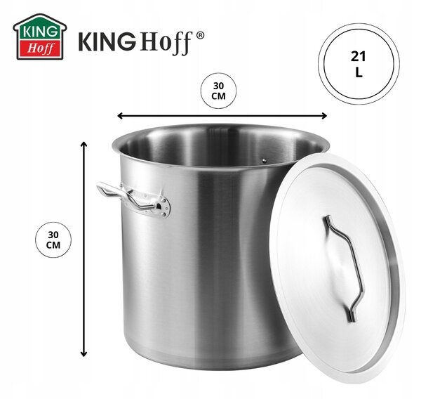 KINGHoff KH-1962 Gastronorm Hrnec 21 l nerezová ocel indukce