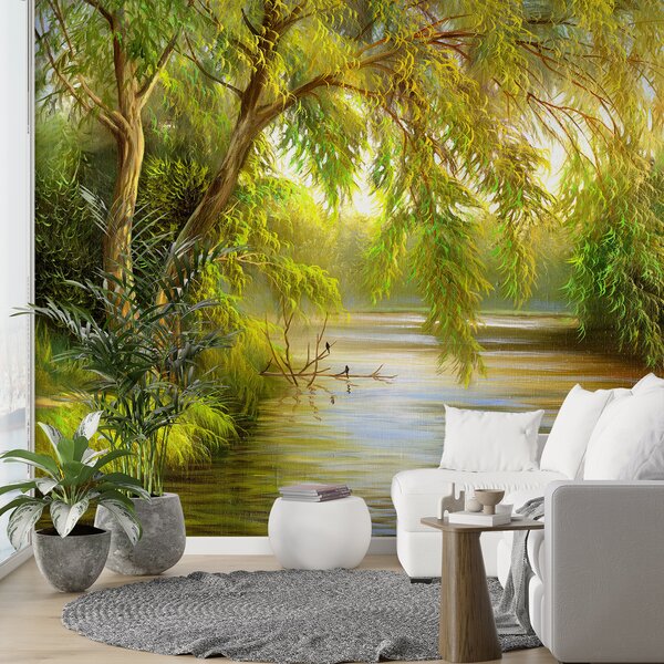 Fototapeta Řeka se stromy a trávou, Designové fototapety na zeď, Populární fototapety, u62865 - Tapeko.co.cz