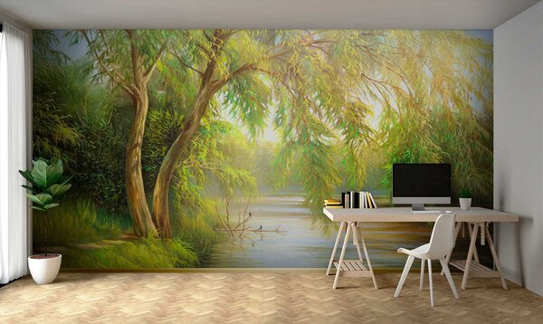 Fototapeta Řeka se stromy a trávou, Designové fototapety na zeď, Populární fototapety, u62865 - Tapeko.co.cz