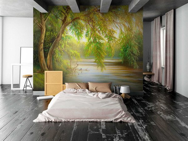 Fototapeta Řeka se stromy a trávou, Designové fototapety na zeď, Populární fototapety, u62865 - Tapeko.co.cz