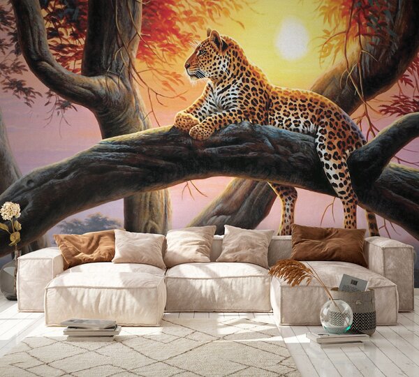 Fototapeta Leopard ležící na větvi stromu, Fototapety se zvířaty, Populární fototapety, u62925 - Tapeko.co.cz