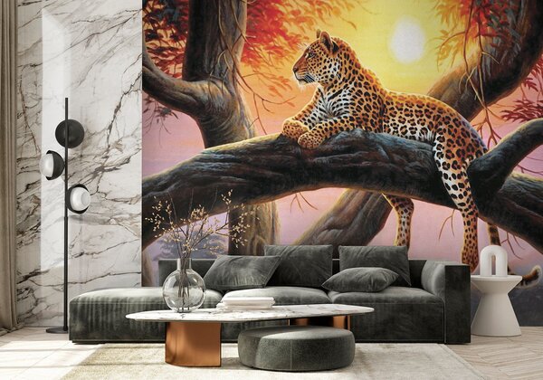 Fototapeta Leopard ležící na větvi stromu, Fototapety se zvířaty, Populární fototapety, u62925 - Tapeko.co.cz