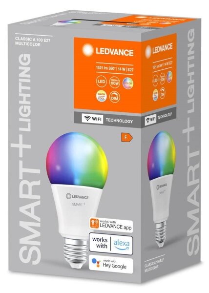LED RGBW Stmívatelná žárovka SMART+ E27/14W/230V 2700-6500K Wi-Fi - Ledvance