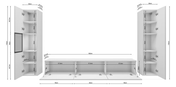 OBÝVACÍ STĚNA černá, dub wotan MID.YOU - Online Only obývací stěny, Online Only