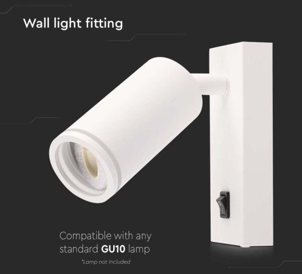Nástěnné bodové svítidlo s vypínačem 1xGU10/35W/230V bílá