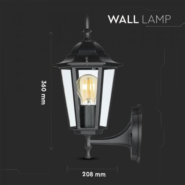 Venkovní nástěnná lampa 1xE27/40W/230V IP44 černá