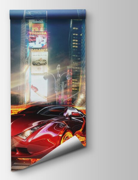 Fototapeta Hořící auto ve městě, Designové fototapety na zeď, Populární fototapety, u64436 - Tapeko.co.cz