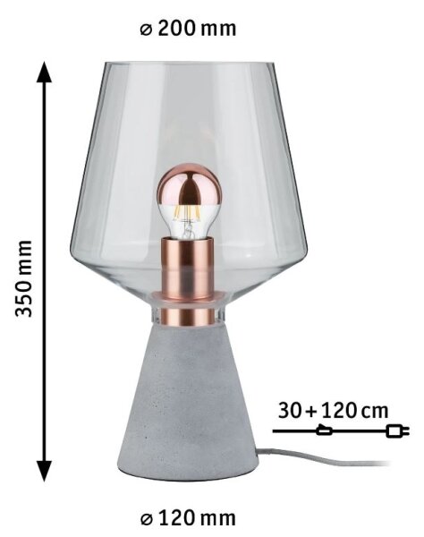 Paulmann 79665 - 1xE27/20W Stolní lampa NEORDIC YORIK 230V