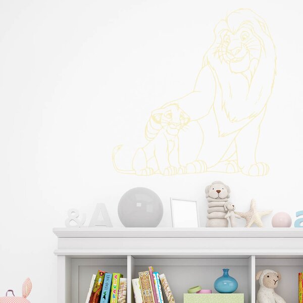 Živá Zeď Samolepka Mufasa a Simba Lví král Barva: černá