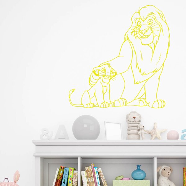 Živá Zeď Samolepka Mufasa a Simba Lví král Barva: černá