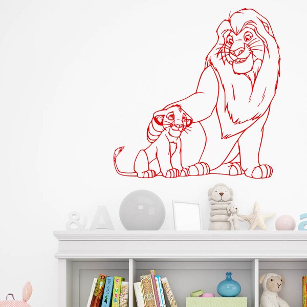 Živá Zeď Samolepka Mufasa a Simba Lví král Barva: černá