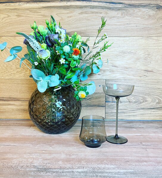 Skloglass Váza DAHLIA 150mm Kouřová Barvy: Kouřová