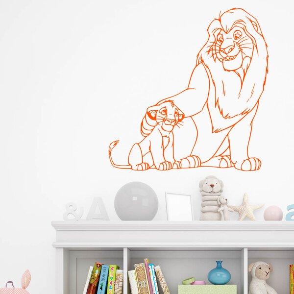 Živá Zeď Samolepka Mufasa a Simba Lví král Barva: černá