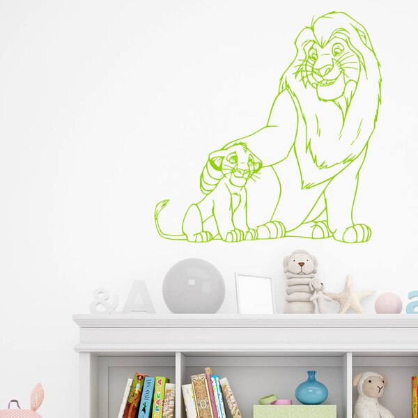Živá Zeď Samolepka Mufasa a Simba Lví král Barva: černá